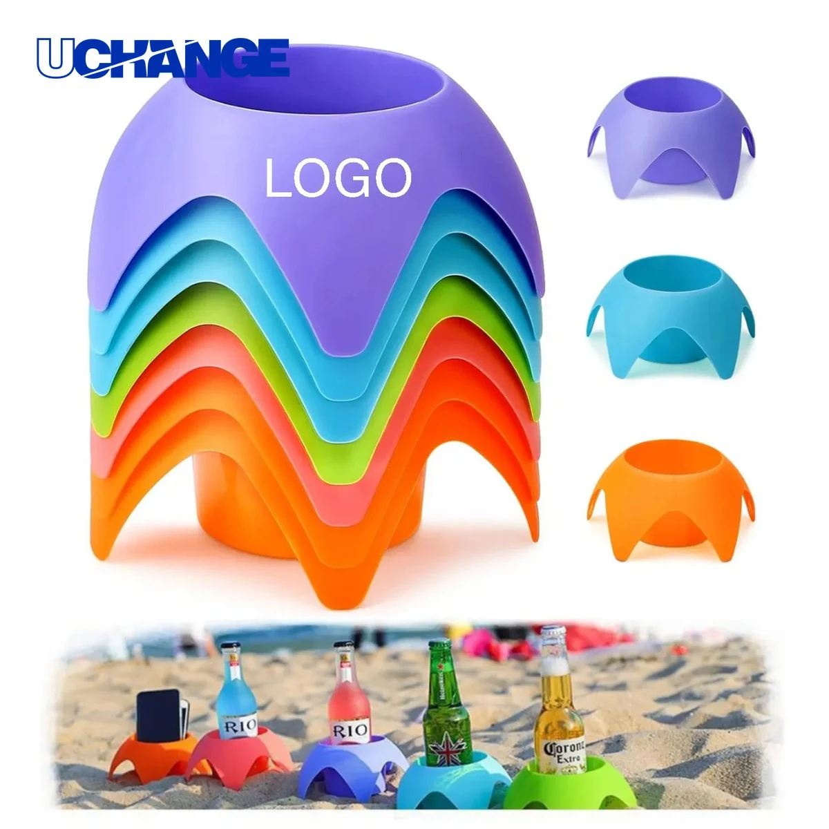 Portable Beach Beverage Holder for Outdoor Leisure & Summer Events 1