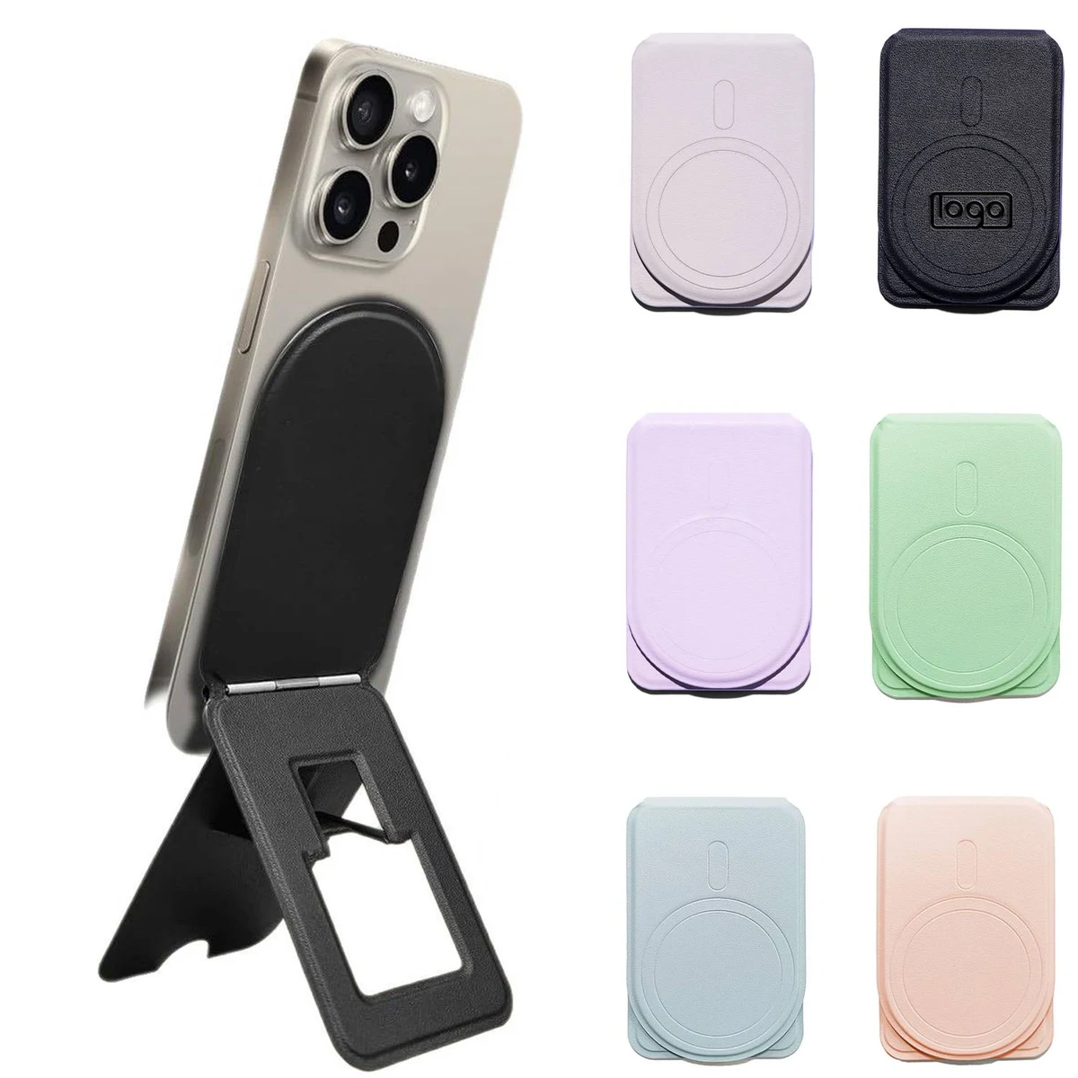 PU Leather Foldable Magnetic Triangle Phone Stand 1