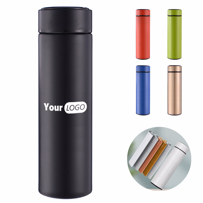 Stainless Steel Solid Color Intelligent Thermos Bottle