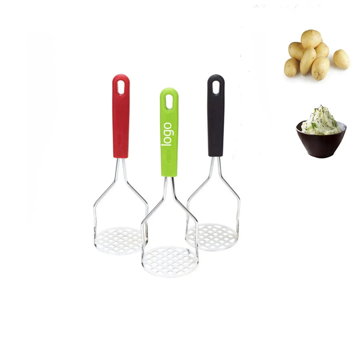Stainless Steel Potato Masher With Durable Sturdy Grips 1