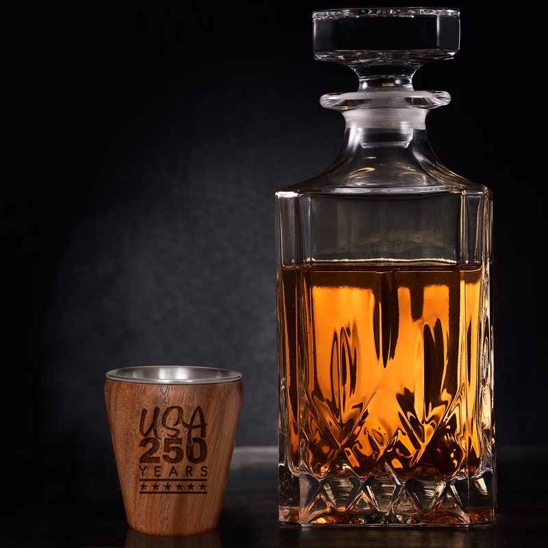 Limited Edition Rock & Branch® Acacia Wood USA 250th Anniversary Shot Glass