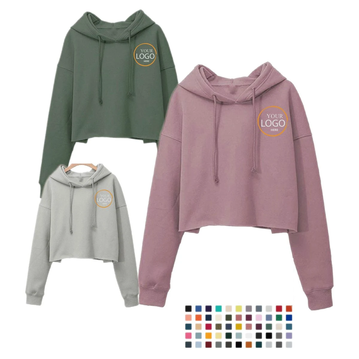 Short-Sleeve Hooded Embroidered Top, custom hoodie or sweatshirt with logo imprint 1