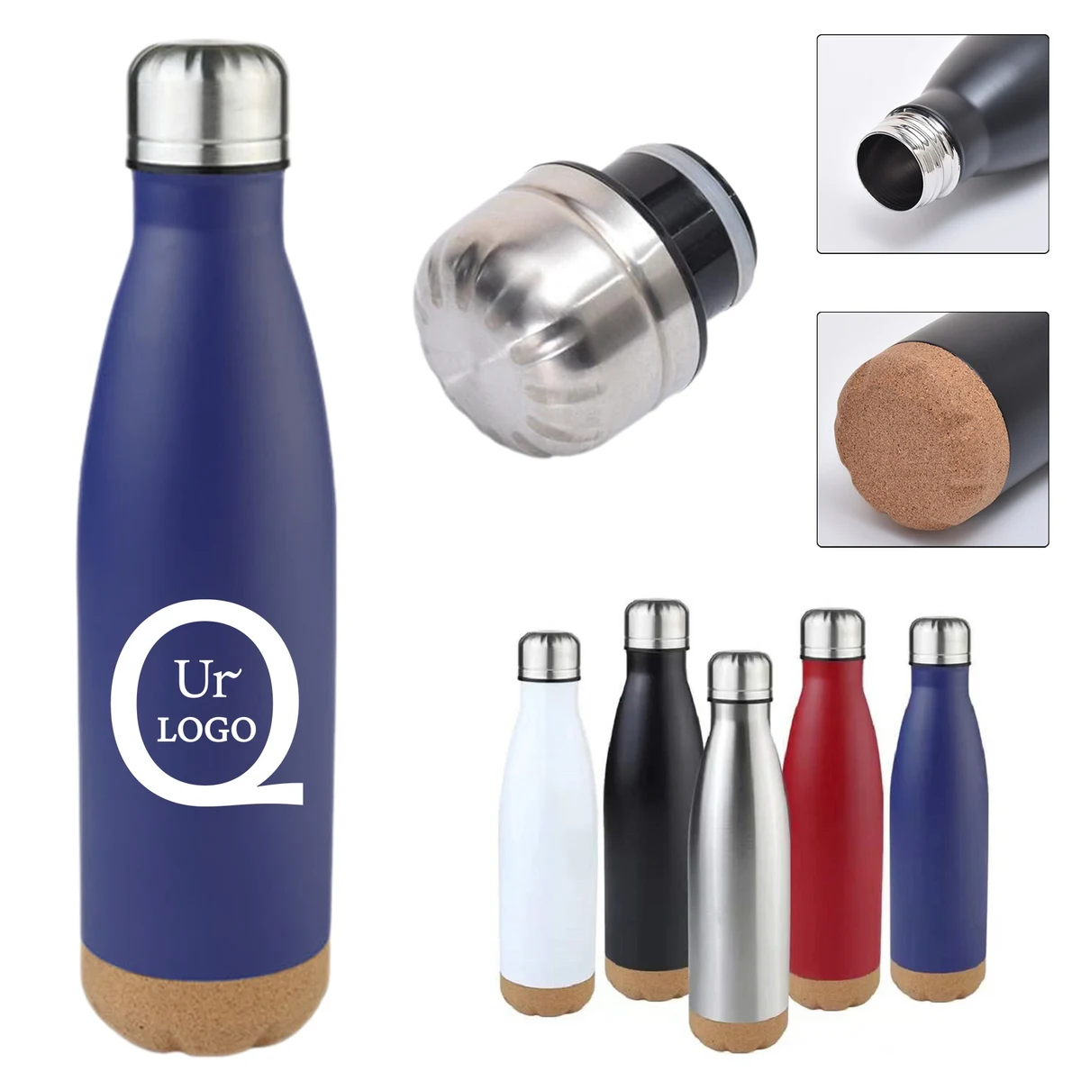 17Oz Cola Shape Water Bottle W/ Cork Bottom 1