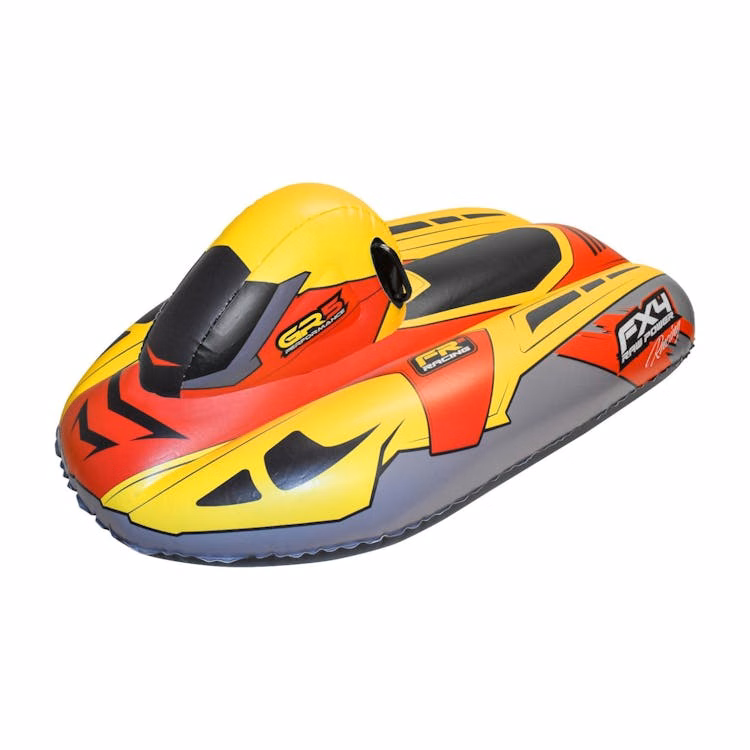 Inflatable Snowmobile Sleds - Yellow/Red