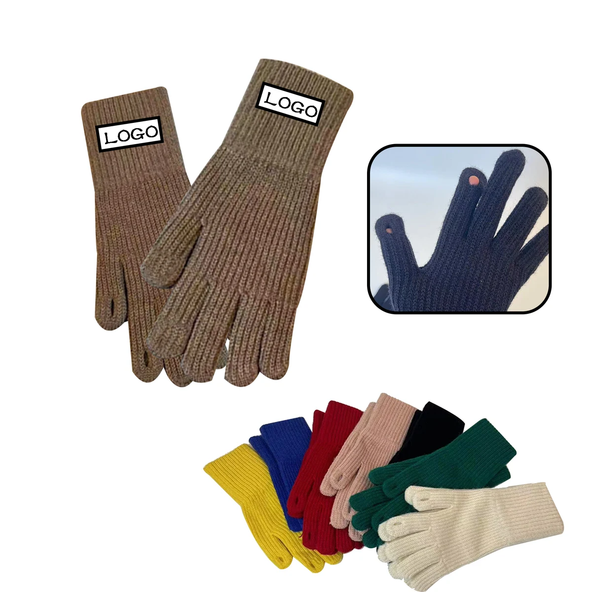 MOQ 100 PCS Winter Knit Touch Gloves 1