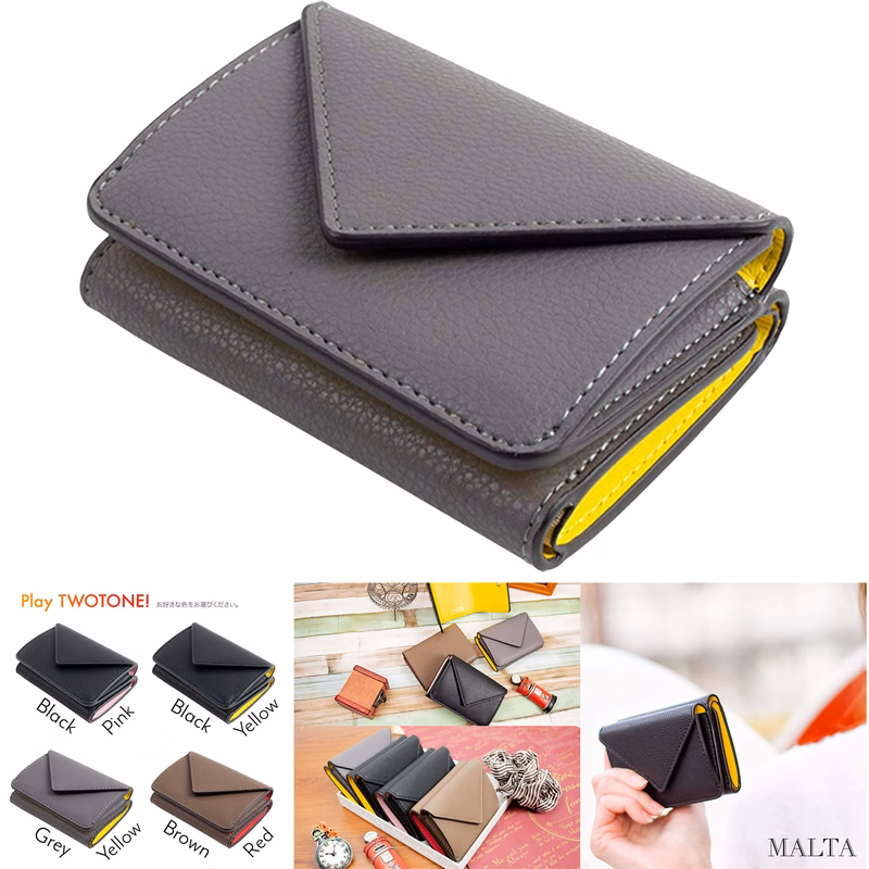 Genuine Leather Trifold Mini Wallet
