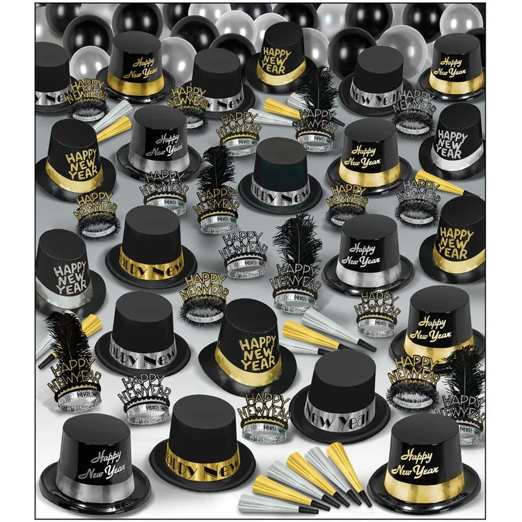 New Years Party Packs - Silver & Gold 225 Piece 1