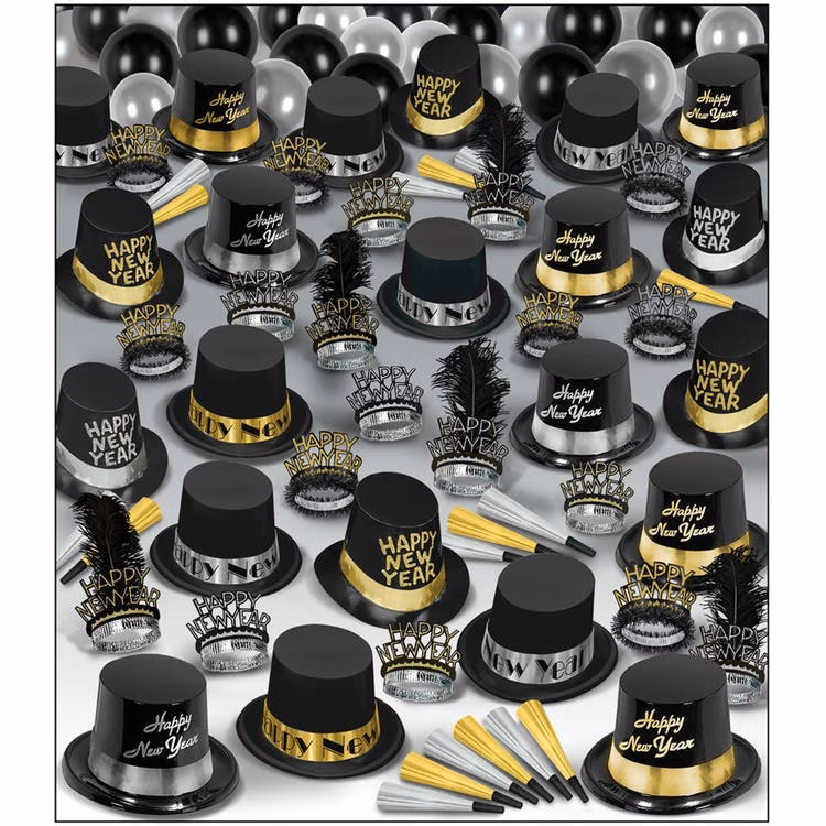New Years Party Packs - Silver & Gold 225 Piece