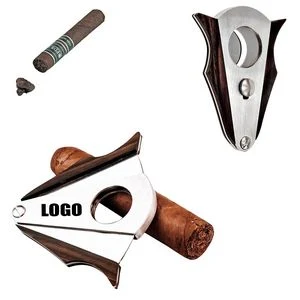 Compact Cigar Cutter With Wooden Handle And Lock 1