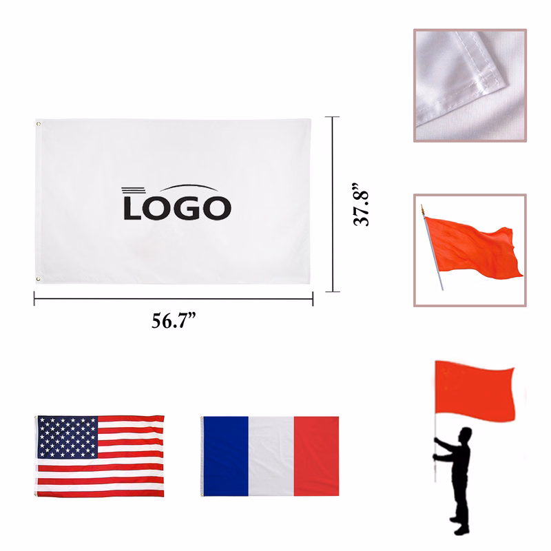 MOQ25 Custom Full Color 56x38 Double Sided Flag
