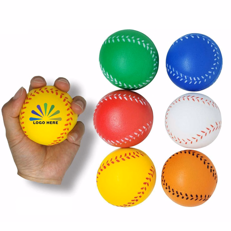 Custom 2.5"D Baseball Shaped Stress Reliever