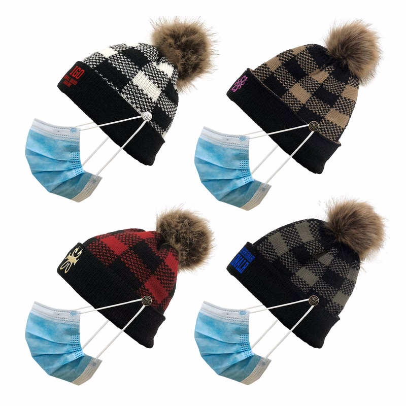 Pom Pom Knitted Cap