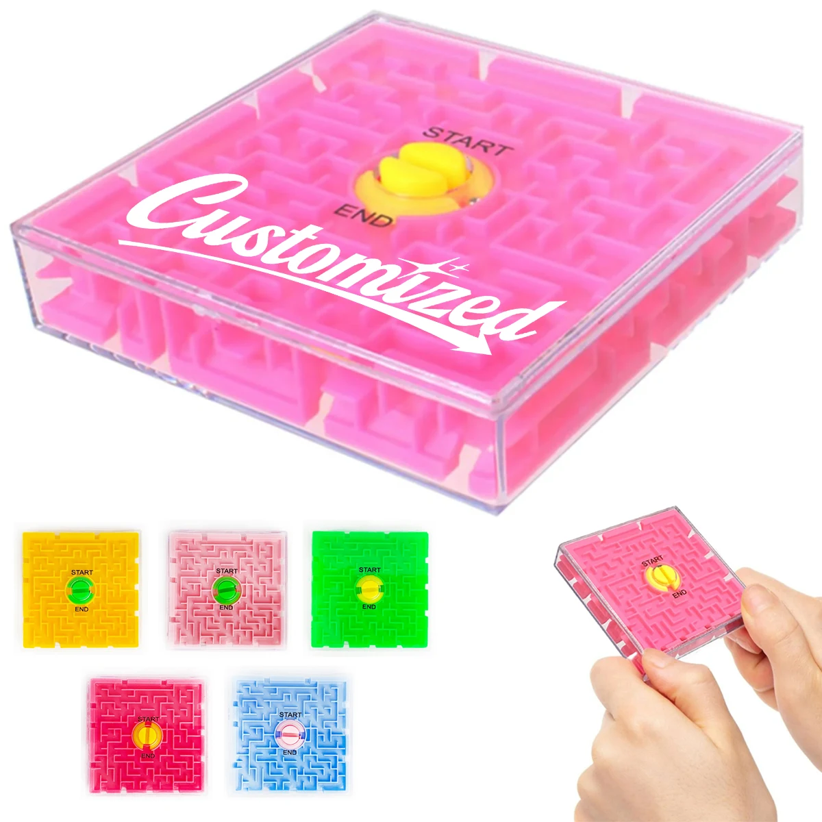 Plastic Maze Puzzle Game Cube with Start End Track 1
