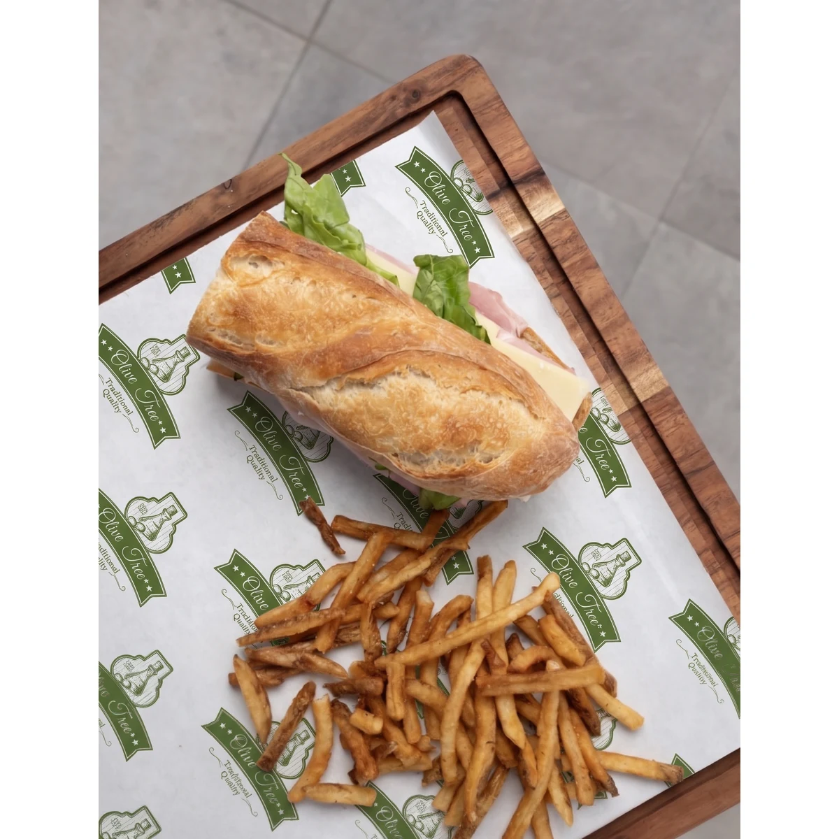 One Color 1-Sided Food Safe Paper (6" x 10") 1
