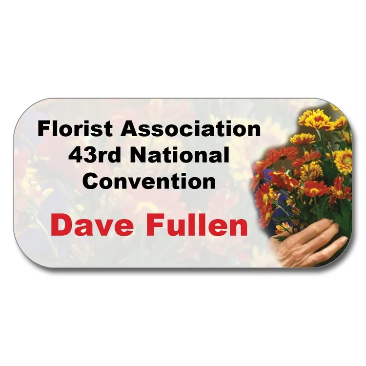 Small Rectangle Laminated Badge - Full Color 1