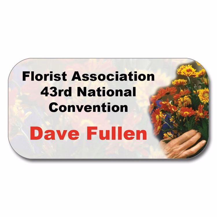 Small Rectangle Laminated Badge - Full Color