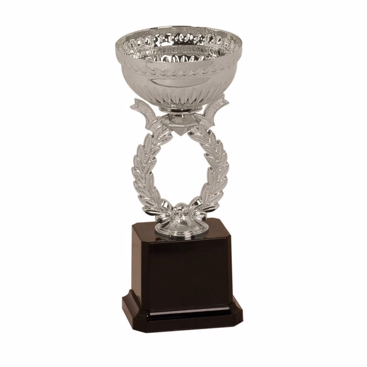7-1/2" Silver Wreath Cup with Plastic Base