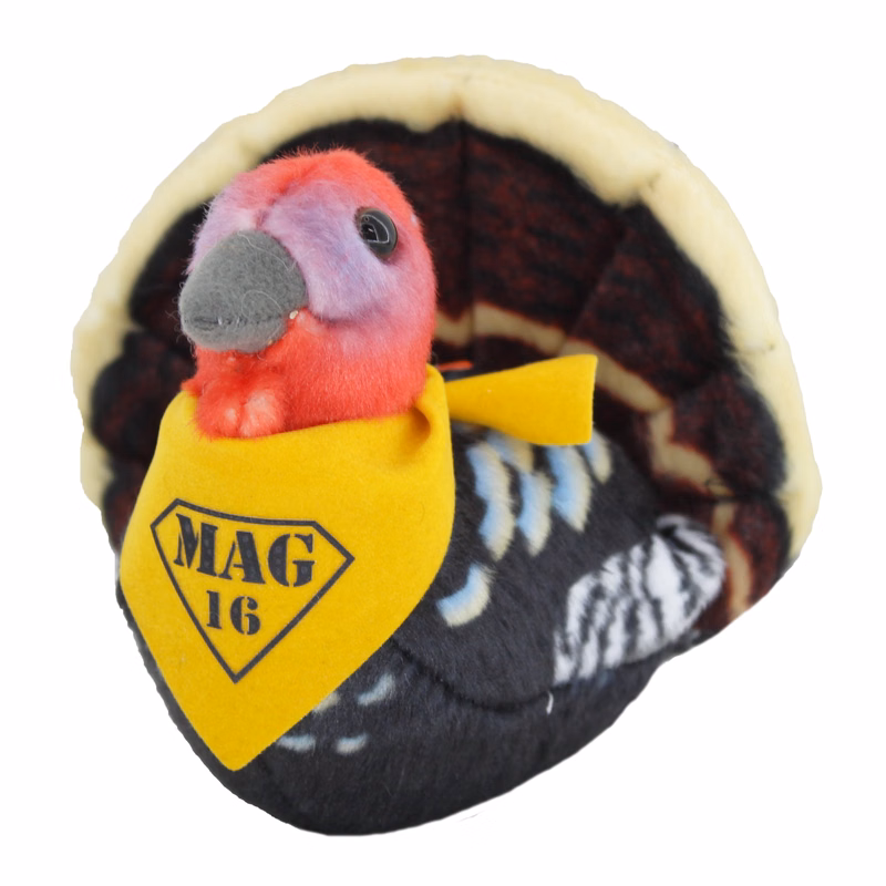 7" Audubon Turkey with bandana and one color imprint