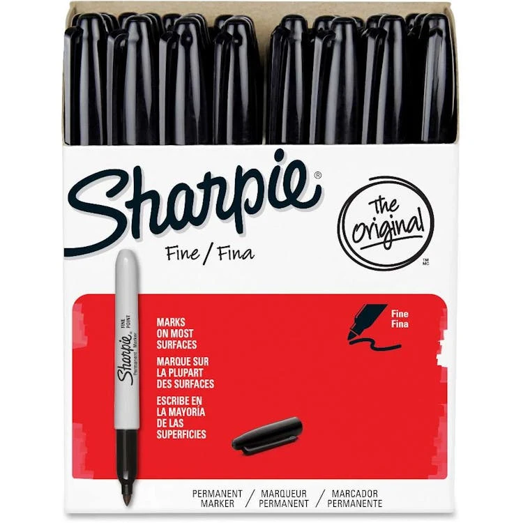 Permanent Markers - Black Fine Tip 36 Set 1