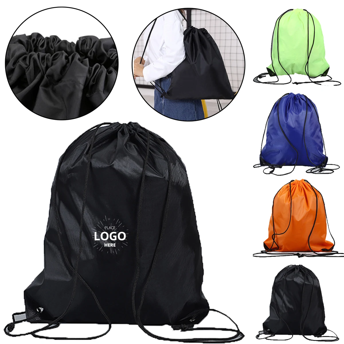 Polyester Lightweight Drawstring Backpack 1