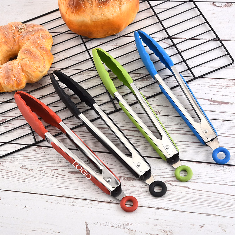 Stainless Steel BBQ and Kitchen Tongs with Silicone Tips--7inch/9inch/12inch