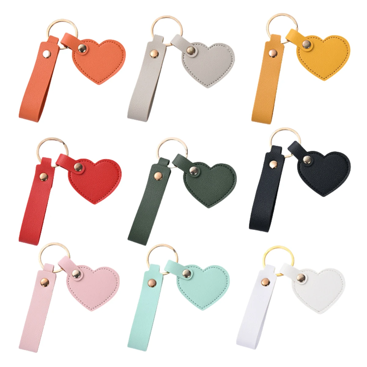 PU Leather Heart Keychain 1