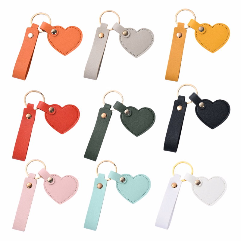 PU Leather Heart Keychain