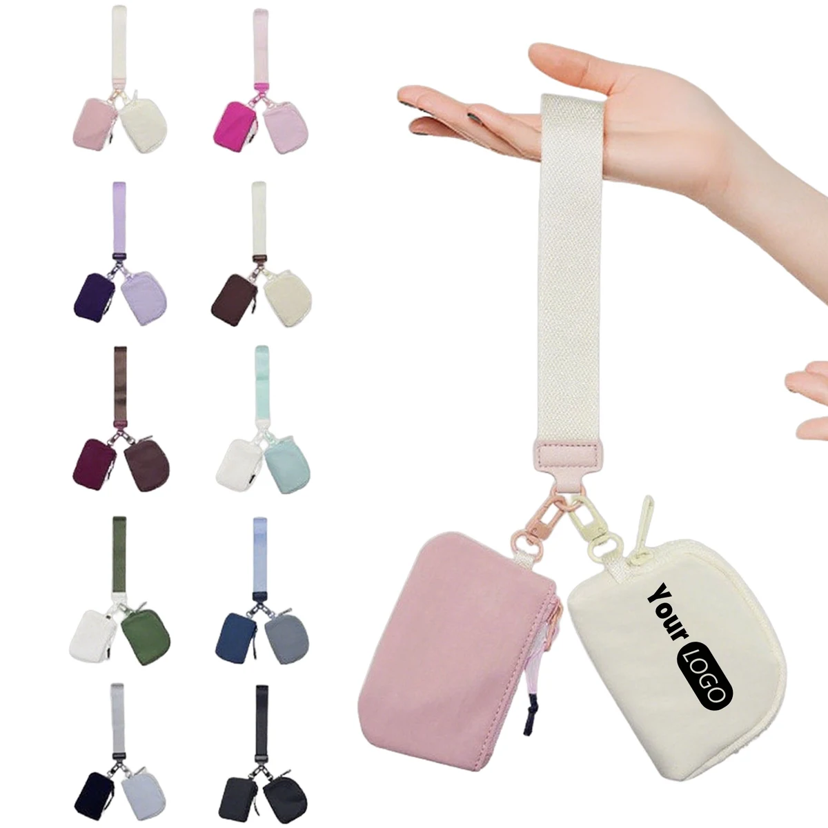 Portable Detachable Dual Pouch Wristlet Wallets 1
