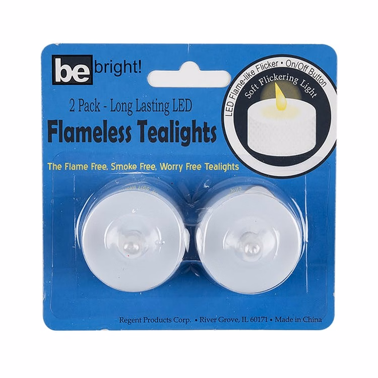 Flameless Tea Lights - 2 Pack LED
