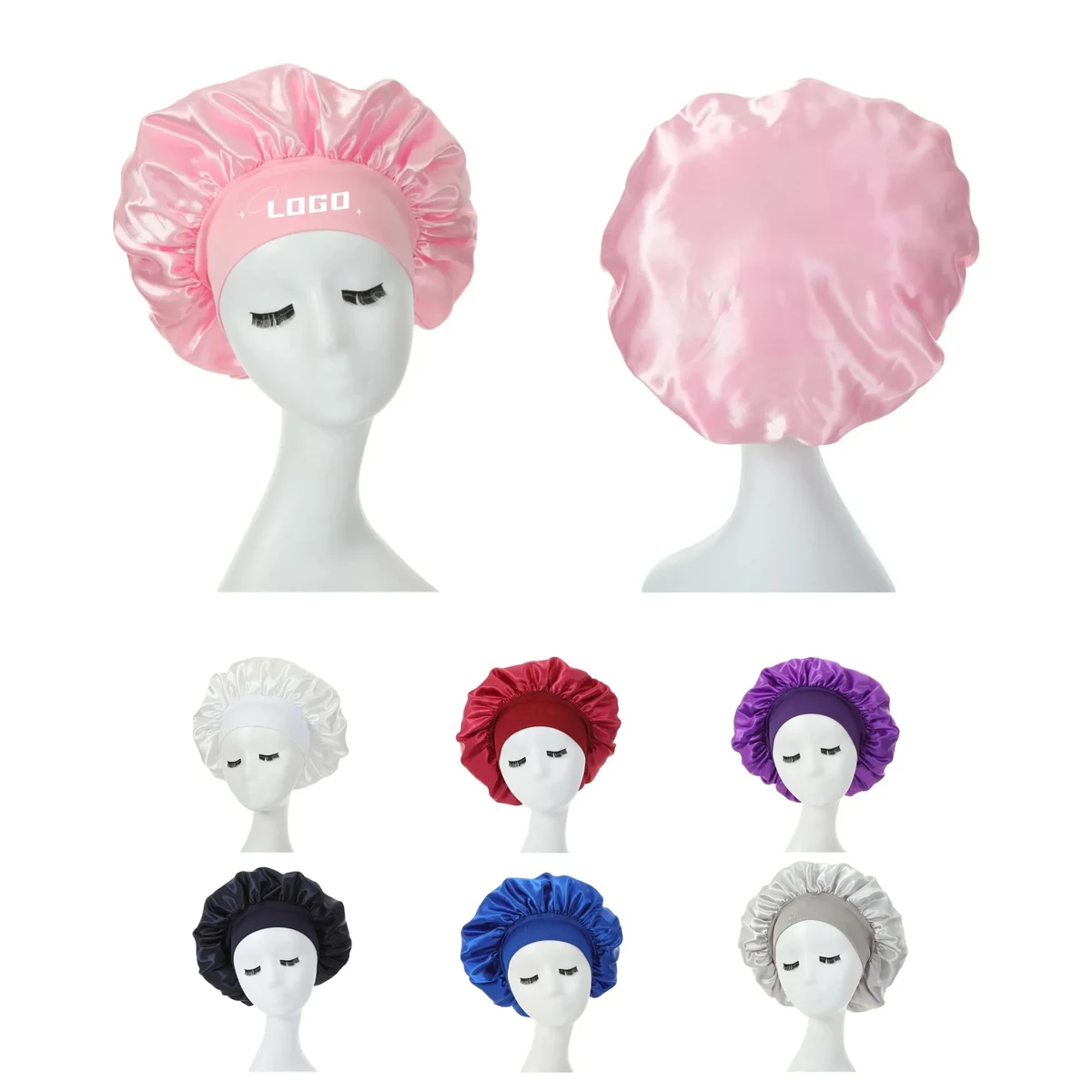 Large Satin Silk Bonnet Sleep Cap 1