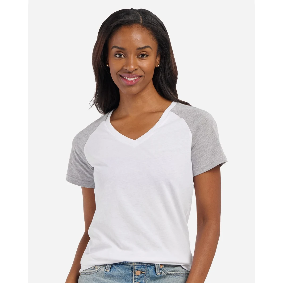 Women's Colorblocked V-Neck T-Shirt - BW2204 1