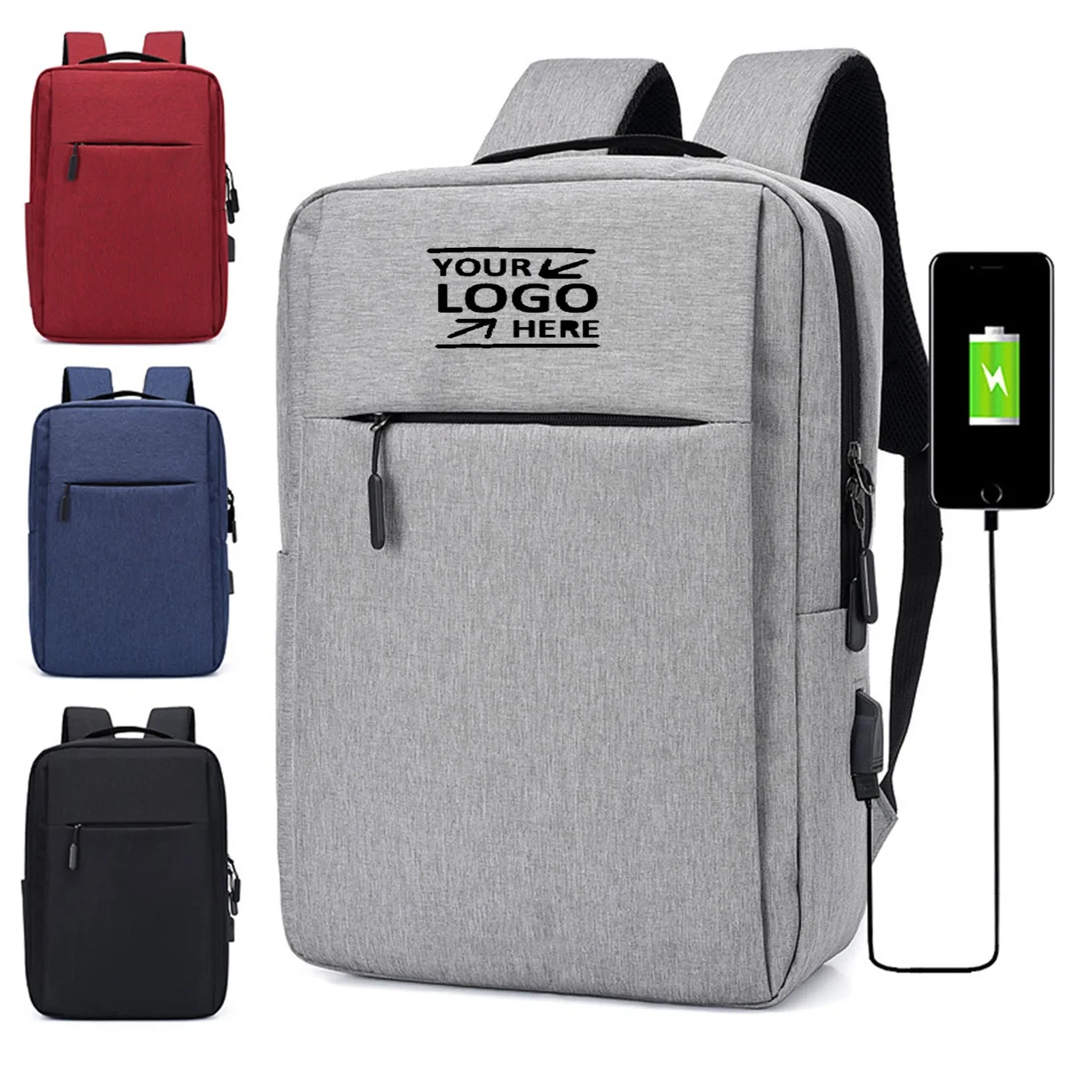 MOQ20 Business USB Slim Durable Laptops Backpack 1