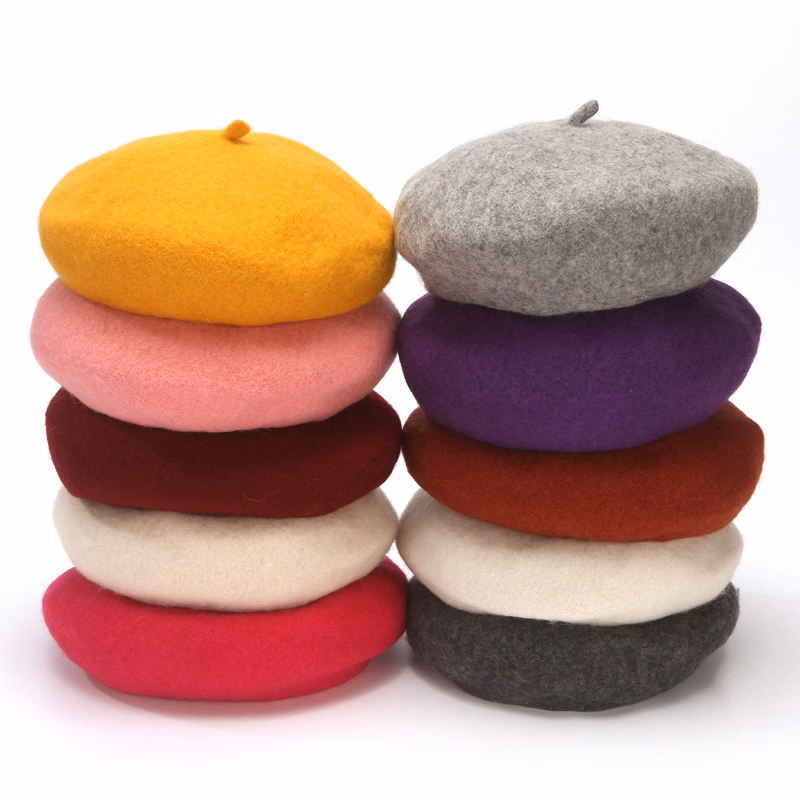 Wool Beret Cap easily folded away to pack into your handbag