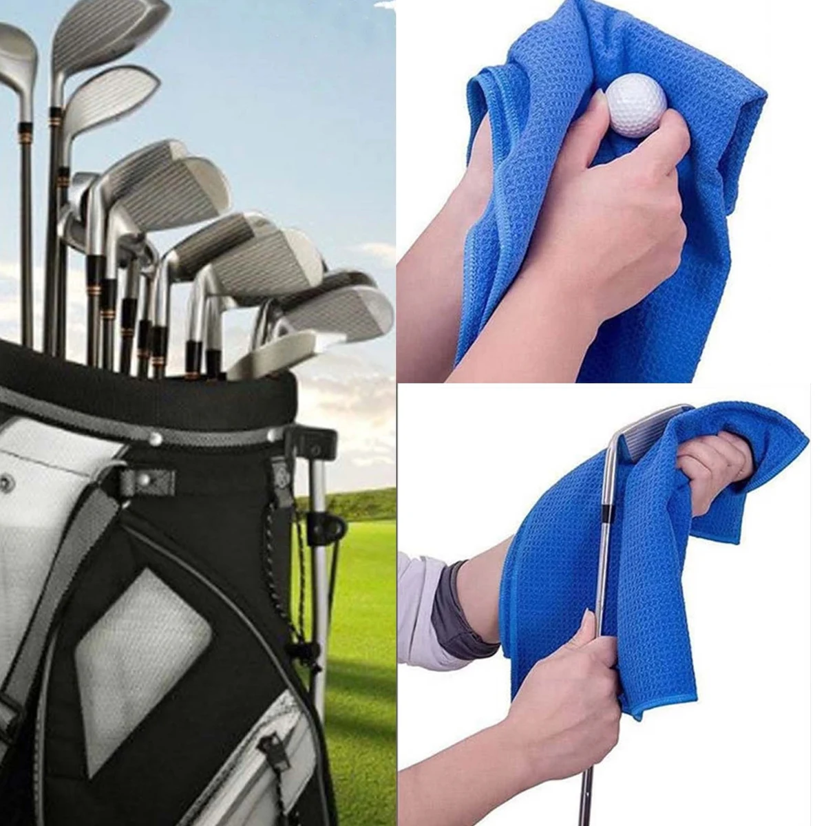 Tri-fold Microfiber Golf Towel With Clip 1