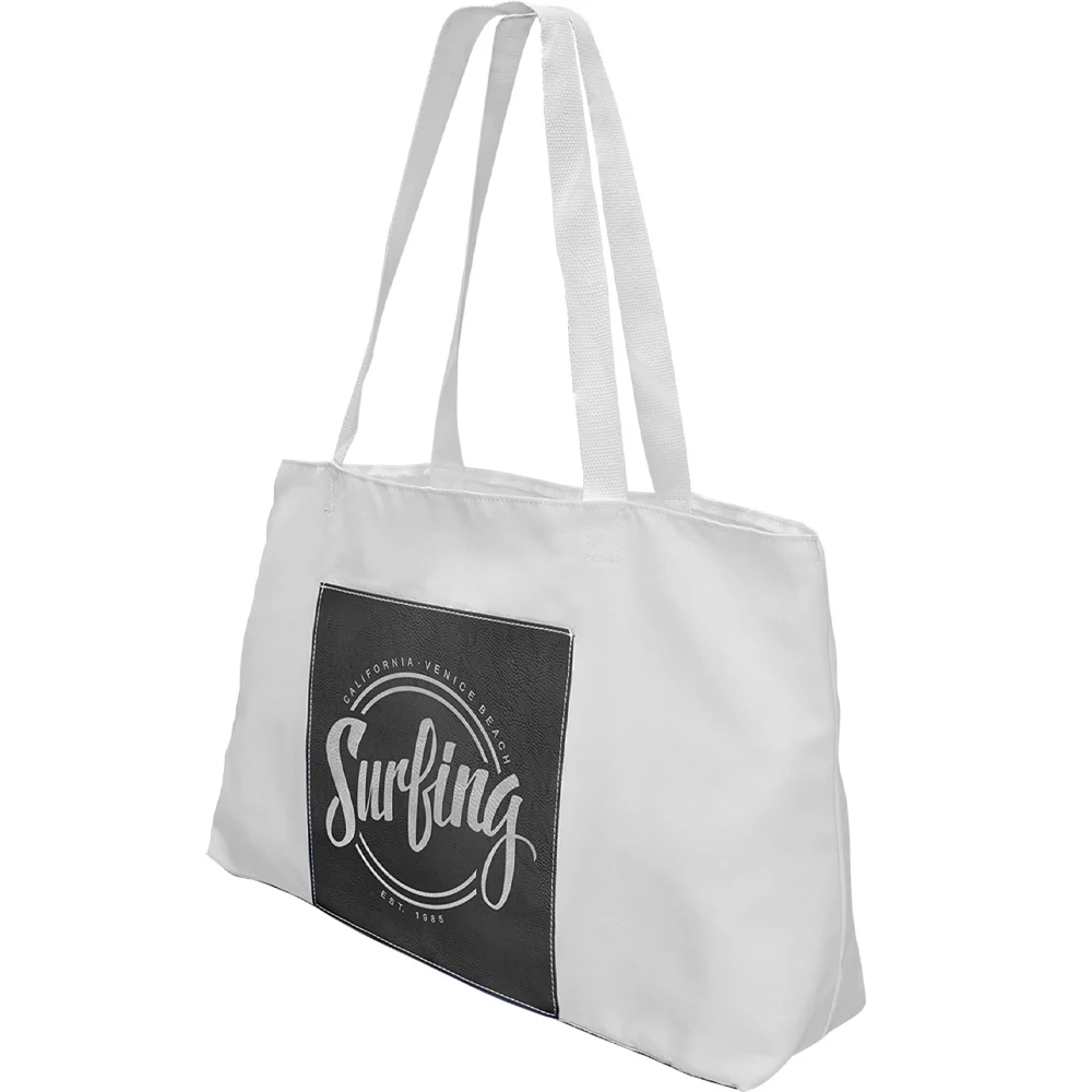 Black & Silver Laserable Leatherette Gusset Bag. 1