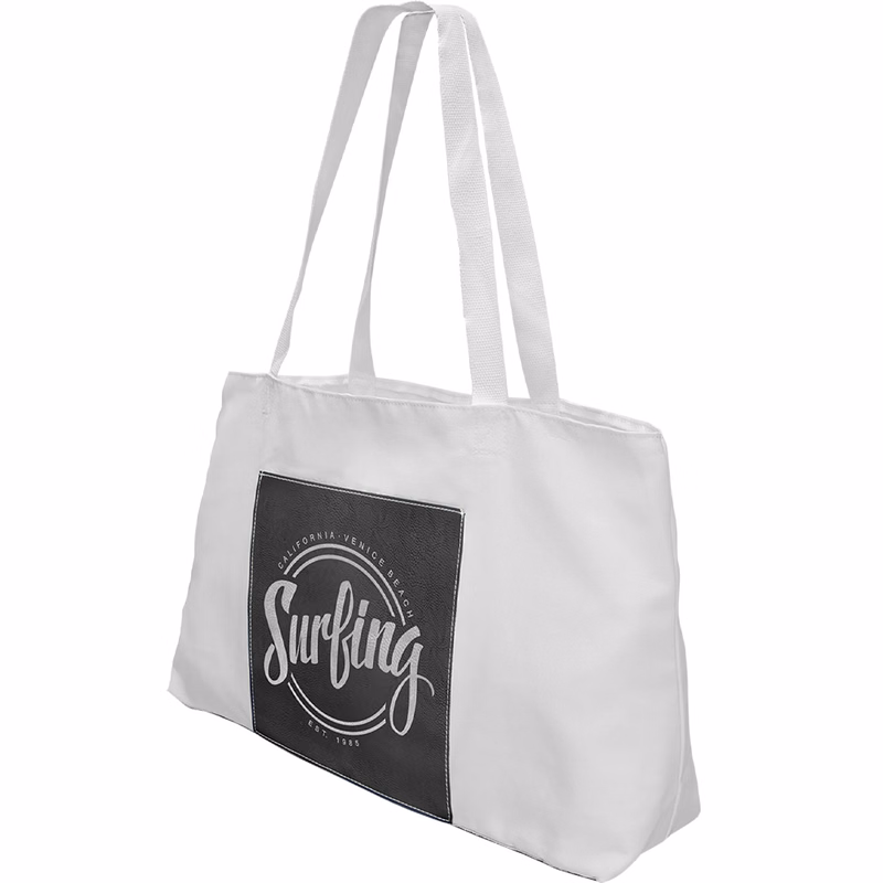 Black & Silver Laserable Leatherette Gusset Bag.