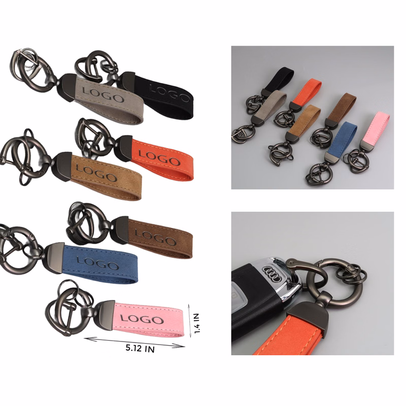 Versatile Cowhide Alloy key Chain