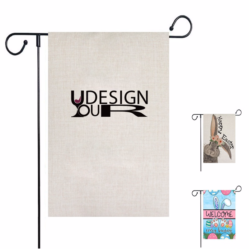 MOQ10 Burlap Flags for Outdoor Decoration