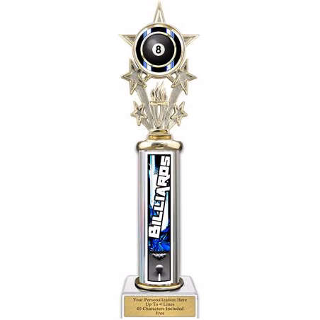 Trophy, 12" Action Matrix Billards Blue 1 co
