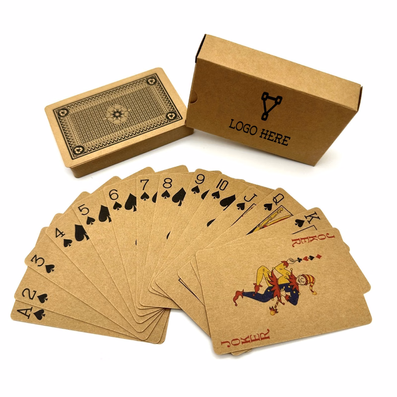 Vintage Brown Poker Cards