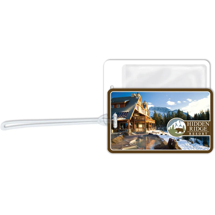 Extra Thick Plastic Stock Tag .060, 2.75" x 4.5", Full colour front, Clear Pocket back with 9" Loop 1