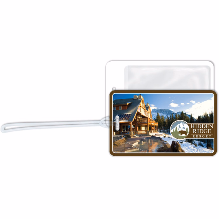 Extra Thick Plastic Stock Tag .060, 2.75" x 4.5", Full colour front, Clear Pocket back with 9" Loop
