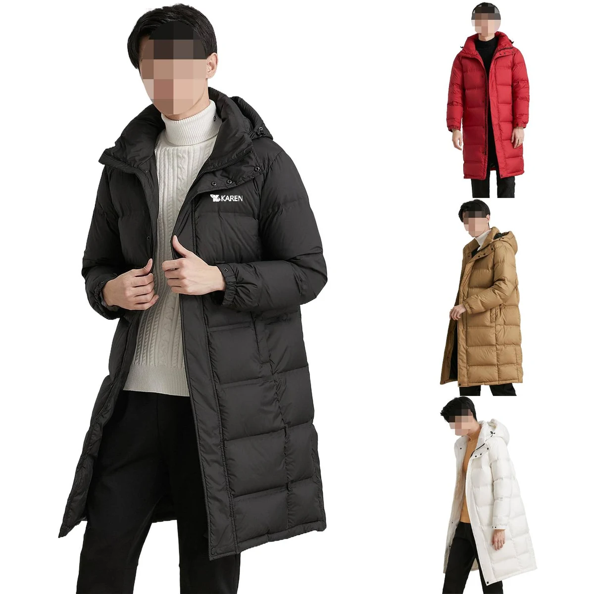 Winter Long Hooded Down Coat 1