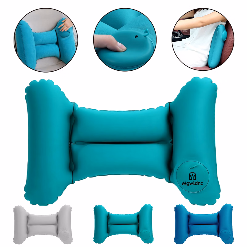 H-Shape Press Auto Inflatable Lumbar Pillow for Office Car Travel