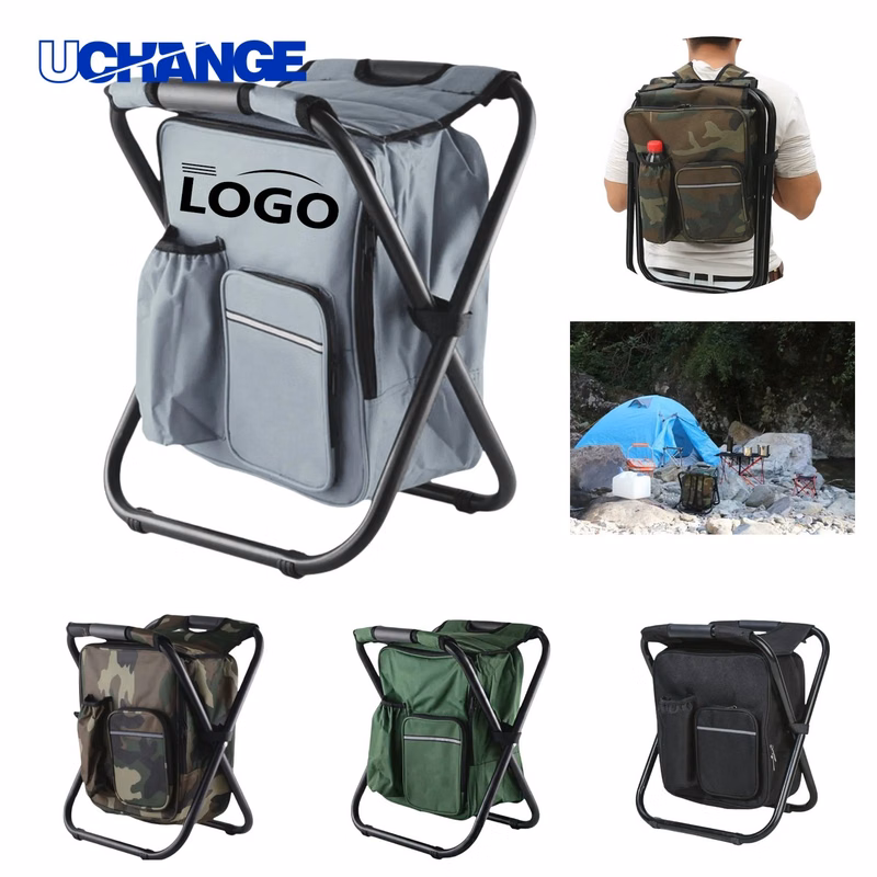 3 In 1 Portable Backpack Camping Chair with Cooler for Events