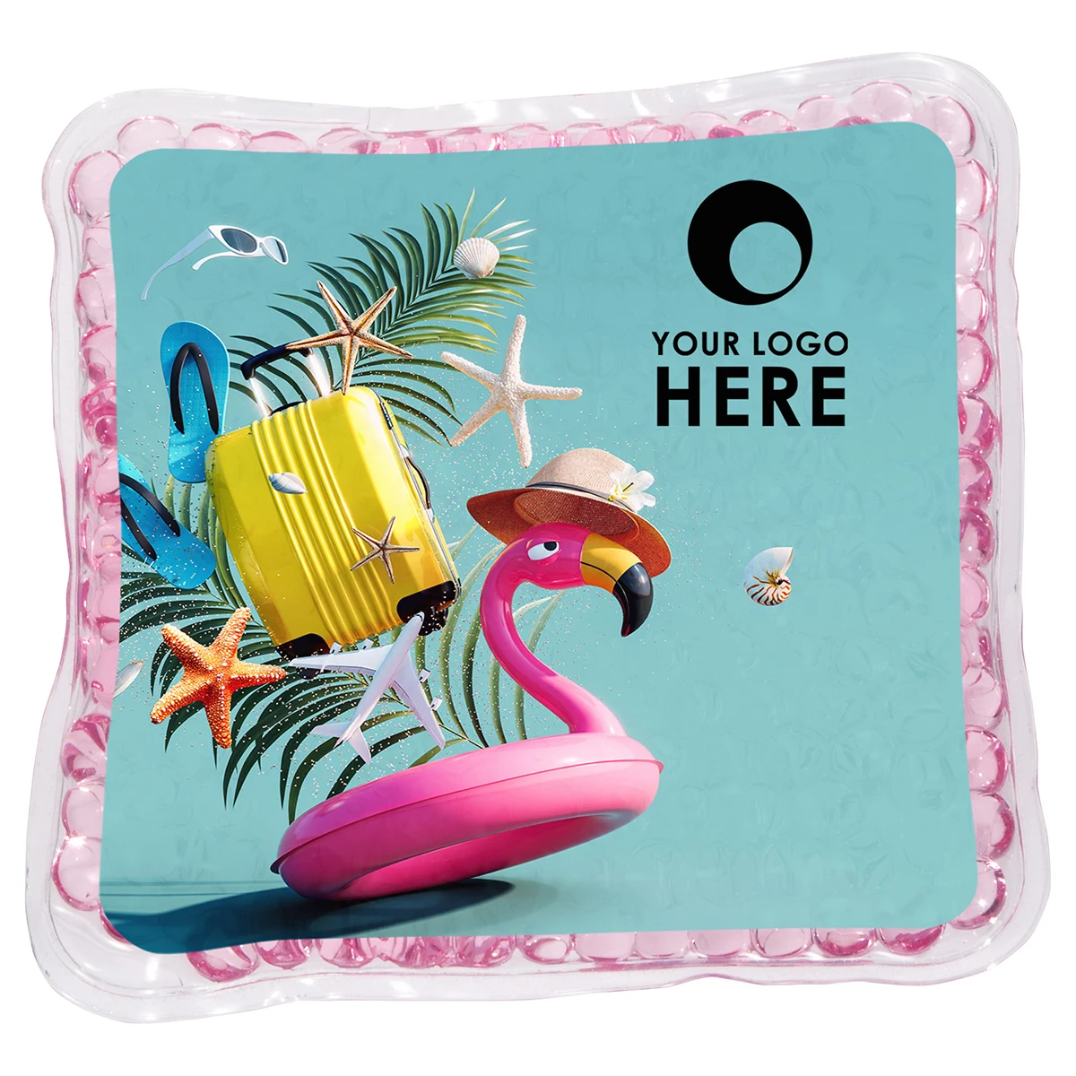 Pink Flamingo Tube Square Aqua Pearls™ Hot/Cold Pack 1