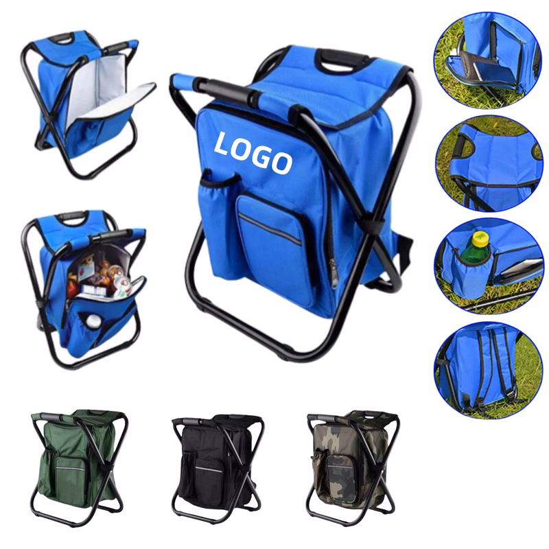 Outdoor Portable Insulated Cooler Camping Folding Stool