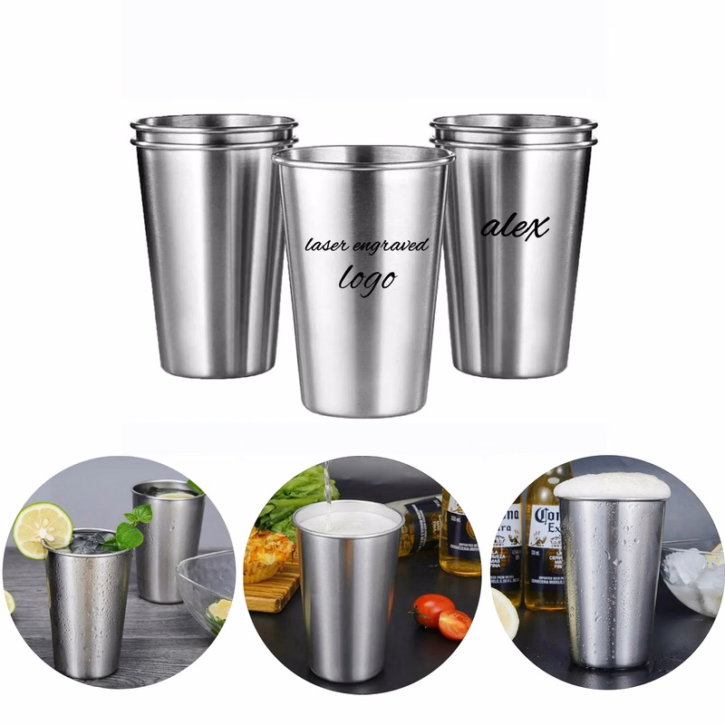 12 Oz Stainless Steel Pint Cup MOQ50