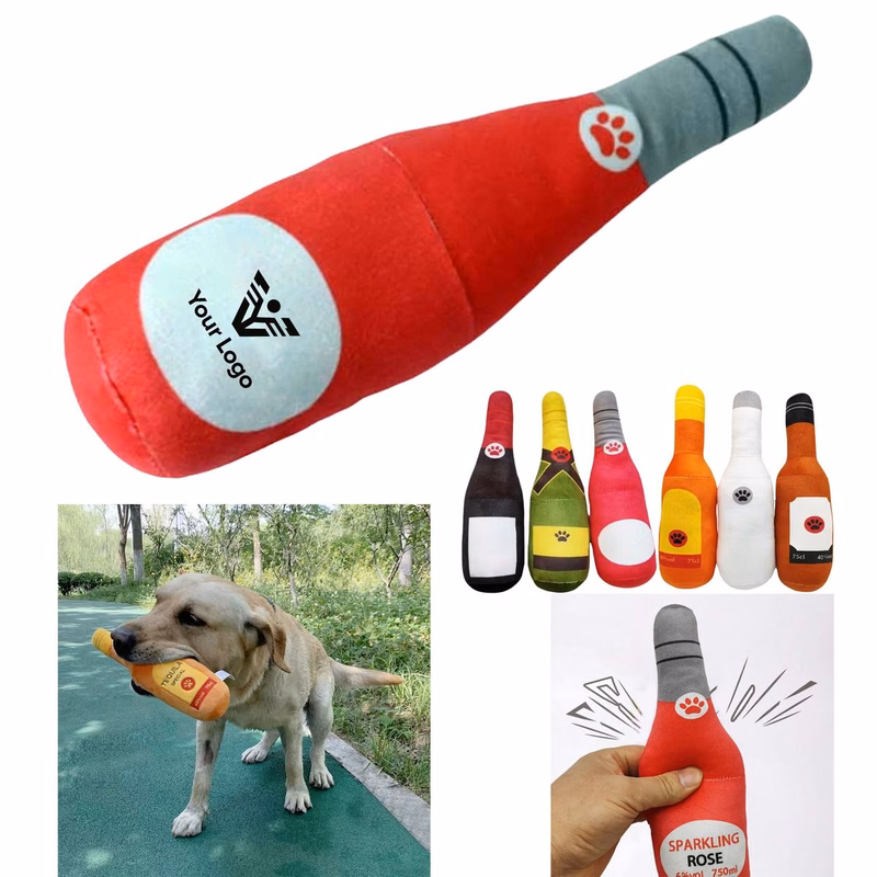 Squeaky Wine Bottle Dog Toy