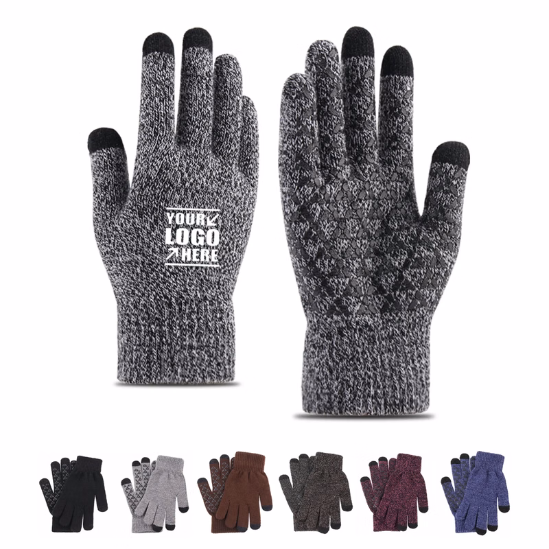 Winter Knit Elastic Anti-slip Gloves for Adults